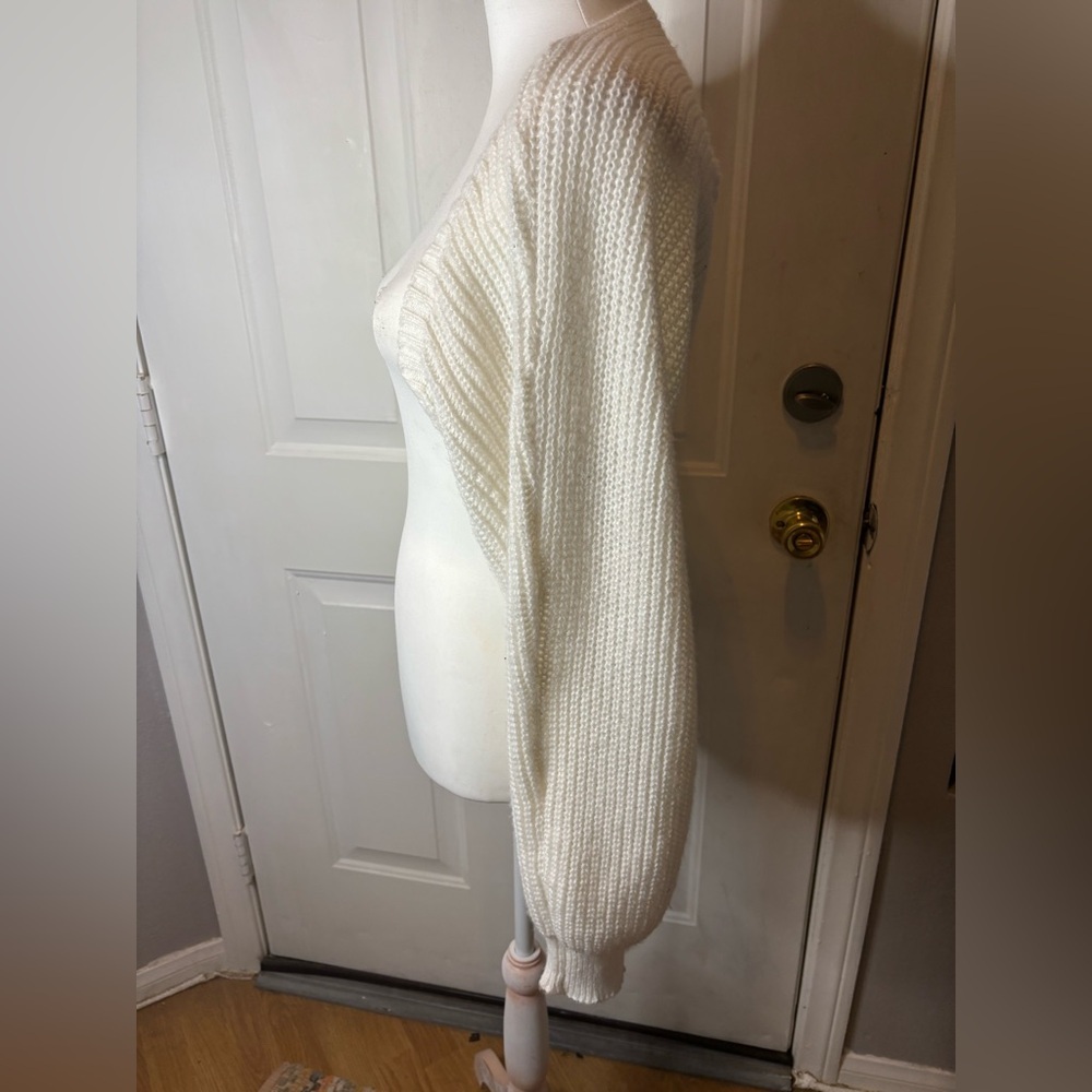 SHEIN | NWOT size large |  White Women's Sweater bolero. Chunky knit - Picture 6 of 12